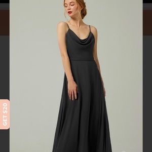 Coco Melody A-Line Chiffon Bridesmaid Dress, BLACK
